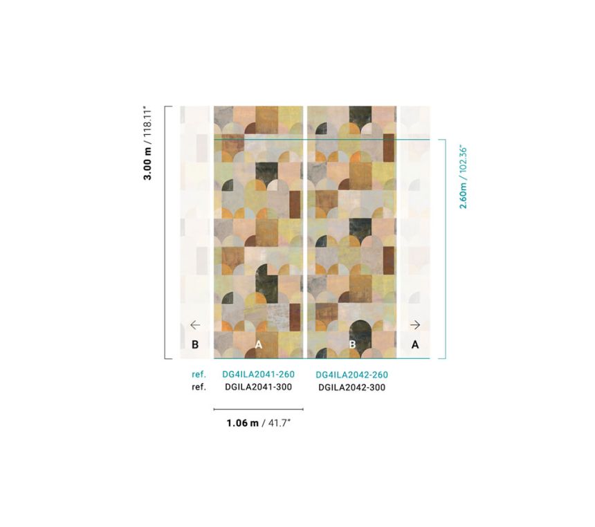 Vliesová geometrická fototapeta na zeď, DG4ILA2042-260, Wall Designs IV, Khroma by Masureel