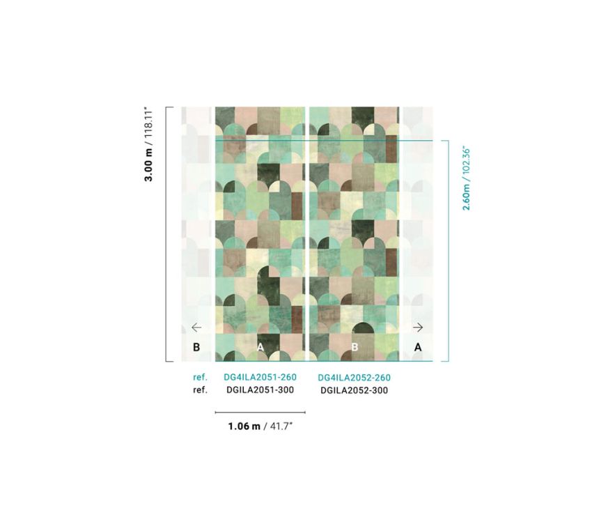 Vliesová geometrická fototapeta na zeď, DG4ILA2052-260, Wall Designs IV, Khroma by Masureel