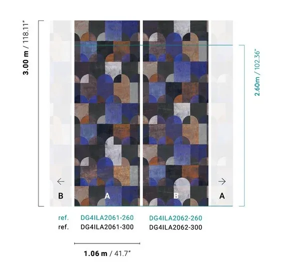 Vliesová geometrická fototapeta na zeď, DG4ILA2062-260,  Wall Designs IV, Khroma by Masureel