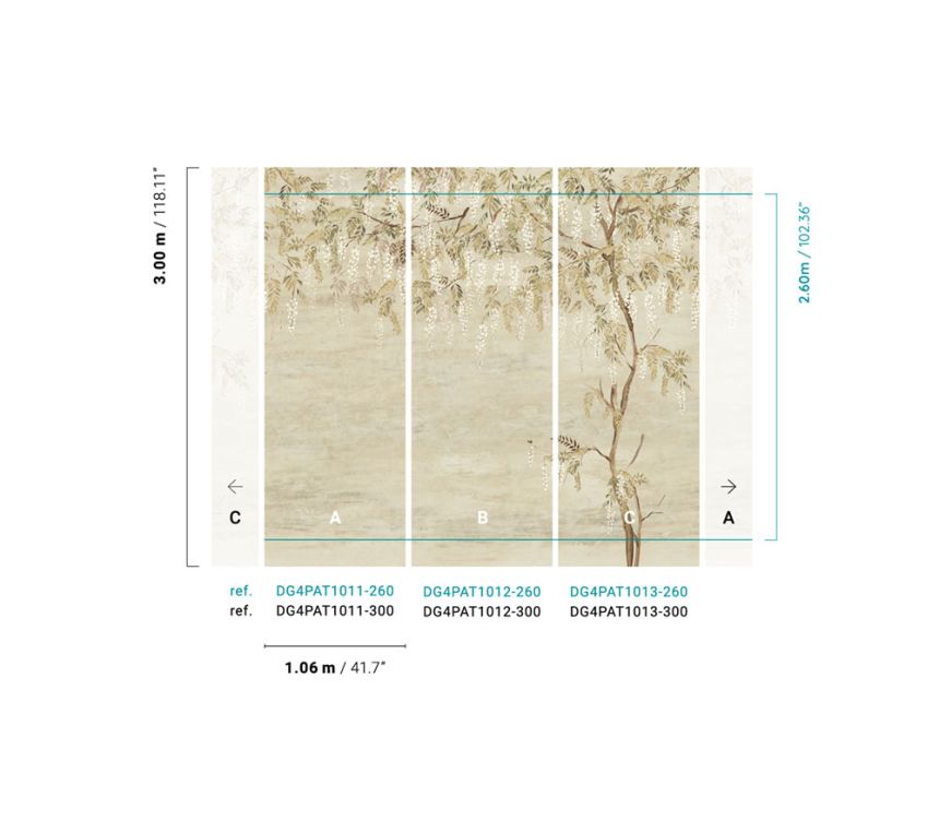 Vliesová fototapeta na zeď, Rozkvetlá Vistárie, DG4PAT1011-260, Wall Designs IV, Khroma by Masureel