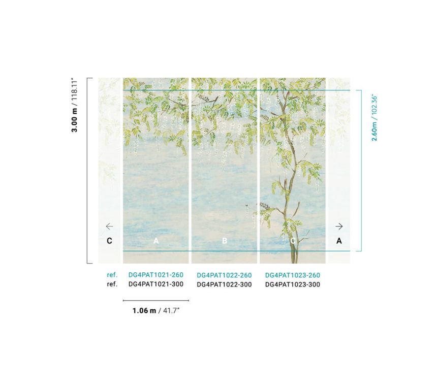 Vliesová fototapeta na zeď, květiny, stromy, Vistárie, DG4PAT1022-260, Wall Designs IV, Khroma by Masureel