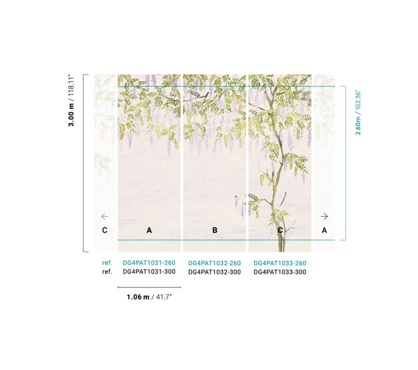 Vliesová fototapeta na zeď, květiny, stromy, Vistárie, DG4PAT1032-300, Wall Designs IV, Khroma by Masureel