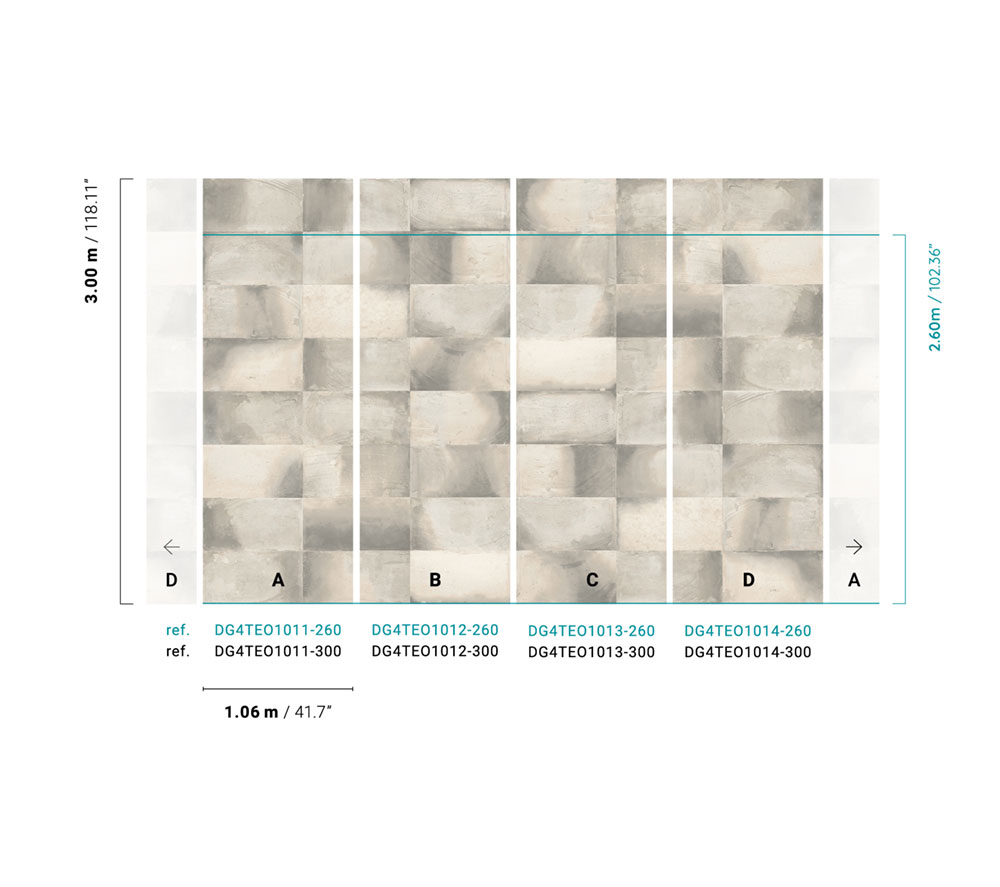 Vliesová fototapeta na zeď, imitace obkladu, DG4TEO1014-260, Wall Designs IV, Khroma by Masureel