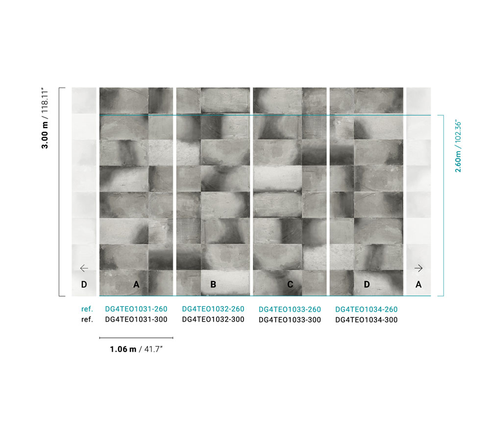Vliesová fototapeta na zeď, imitace obkladu, DG4TEO1032-260, Wall Designs IV, Khroma by Masureel