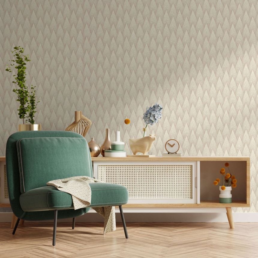 Geometrická vliesová tapeta na zeď, béžová, 23202-3, Omega, AdaWall