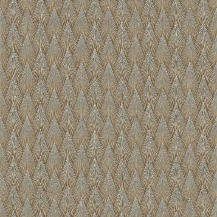 Geometrická vliesová tapeta na zeď, hnědo-zlatá, 23202-5, Omega, AdaWall