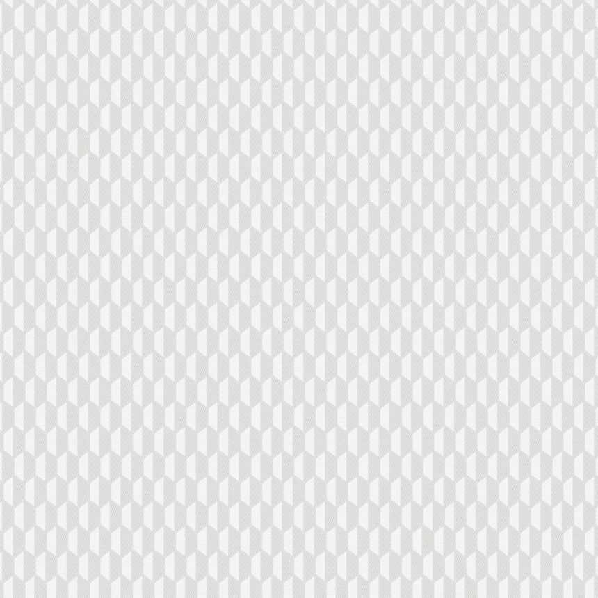 Geometrická vliesová tapeta na zeď, šedo-bílá, imitace látky, 23208-1, Omega, AdaWall