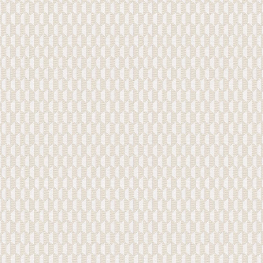 Geometrická vliesová tapeta na zeď, béžová, imitace látky, 23208-2, Omega, AdaWall