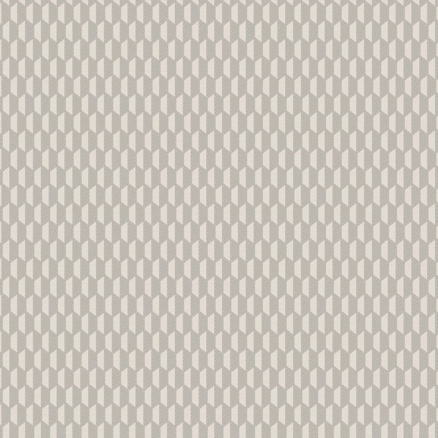 Geometrická vliesová tapeta na zeď, šedo-béžová, imitace látky, 23208-3, Omega, AdaWall