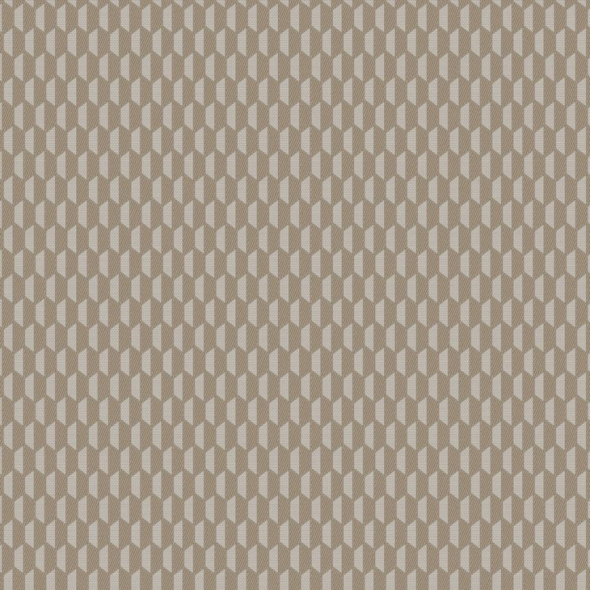 Geometrická vliesová tapeta na zeď, hnědá, imitace látky, 23208-5, Omega, AdaWall