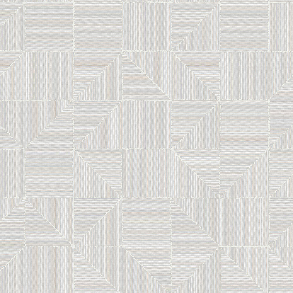 Geometrická vliesová tapeta na zeď, bílá, imitace látky, 23209-1, Omega, AdaWall
