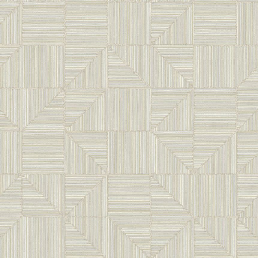 Geometrická vliesová tapeta na zeď, krémová, imitace látky, 23209-2, Omega, AdaWall