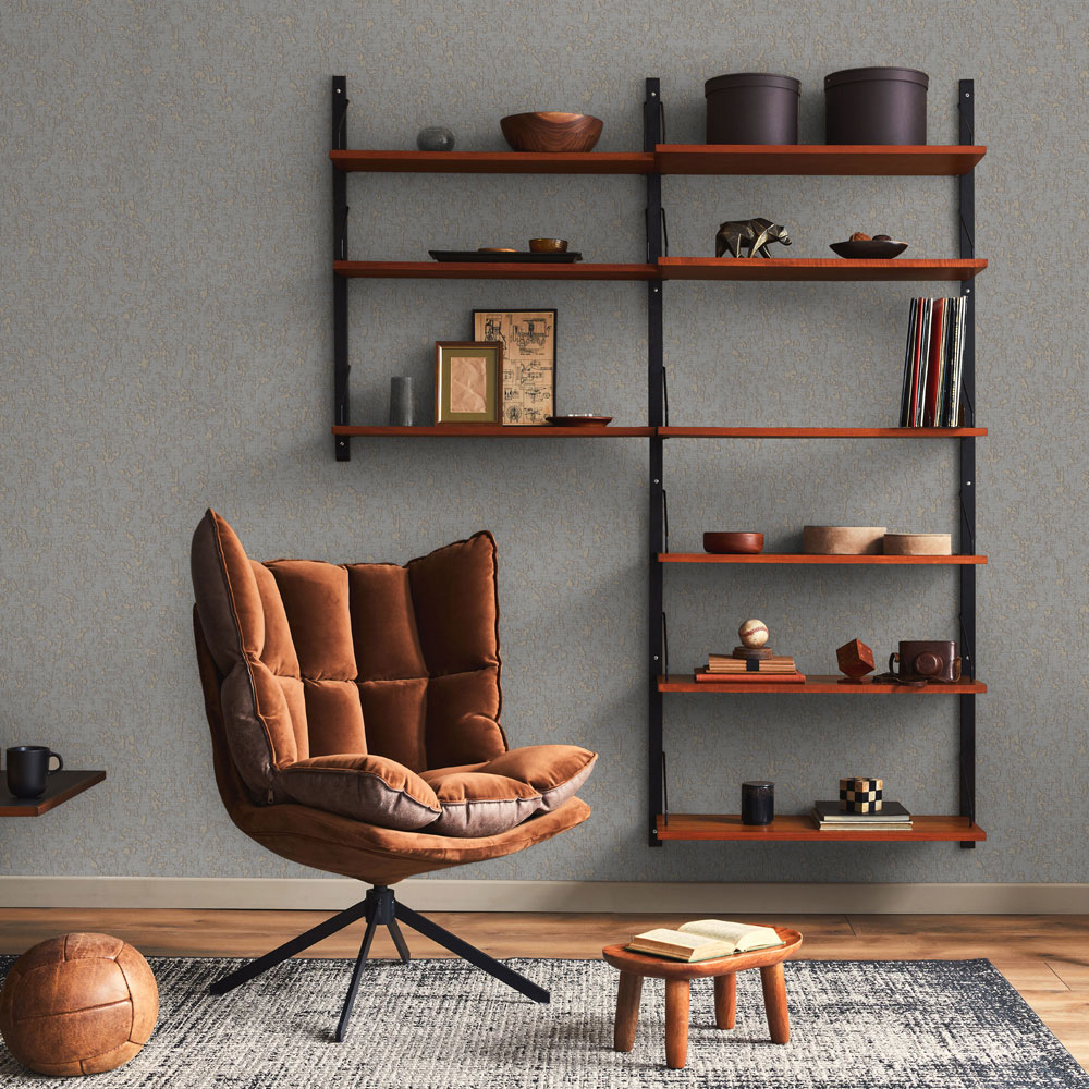 Luxusní vliesová tapeta na zeď, šedá, imitace látky, 1410-6, Dante, AdaWall