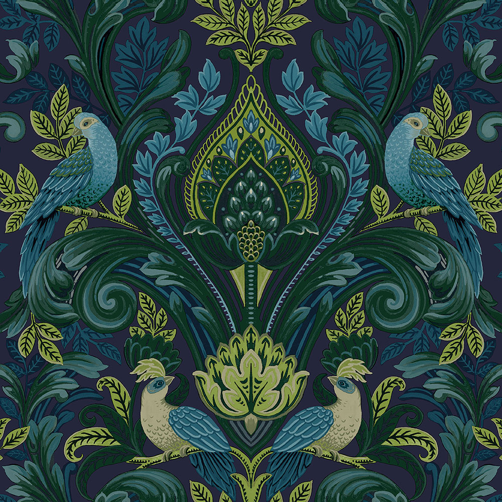 Zeleno-modrá ornamentální vliesová tapeta na zeď, A67802, Vavex 2026