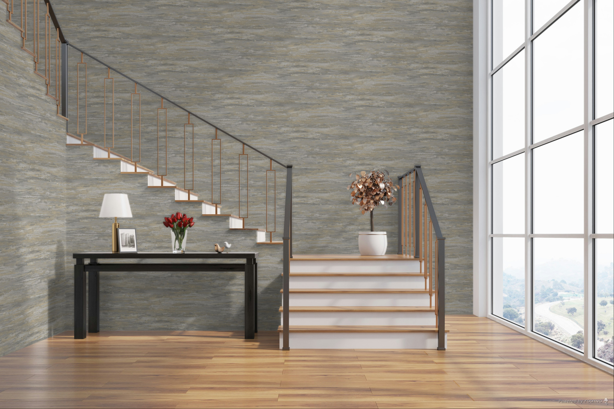 Šedo-stříbrná žíhaná vliesová tapeta na zeď, A68104, Vavex 2026