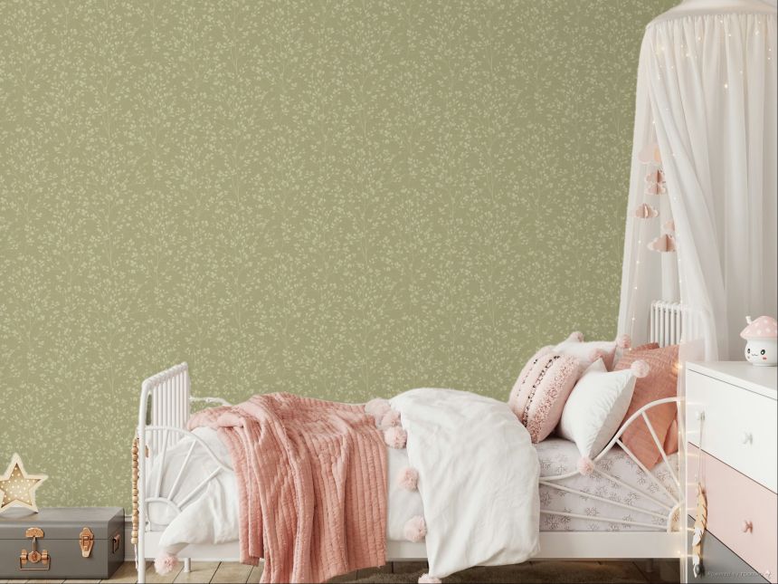 Béžová vliesová tapeta s větvičkami, A71403, Omura, Grandeco