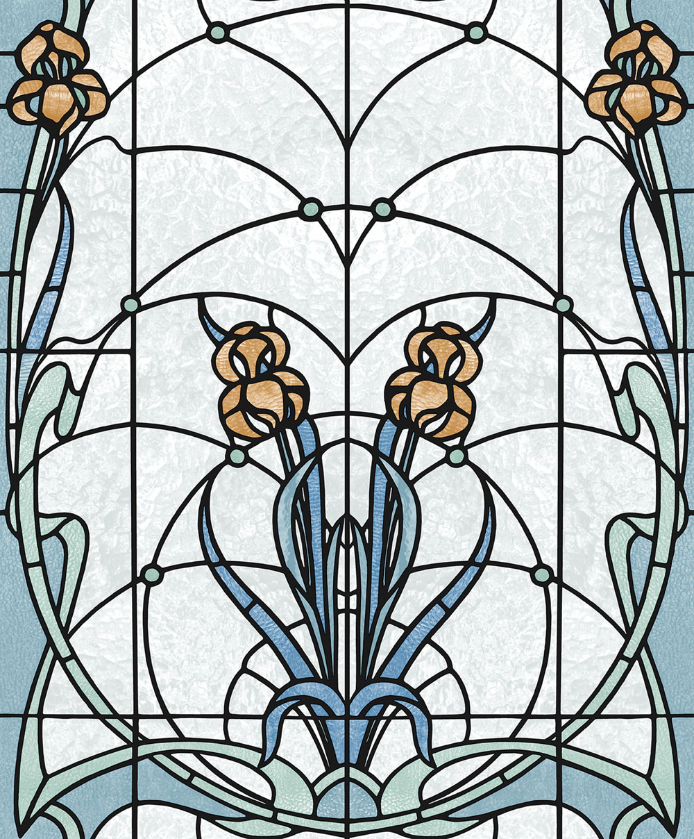 Vliesová tapeta na zeď, modro-zelená vitráž, M79301, Artifice, Ugépa