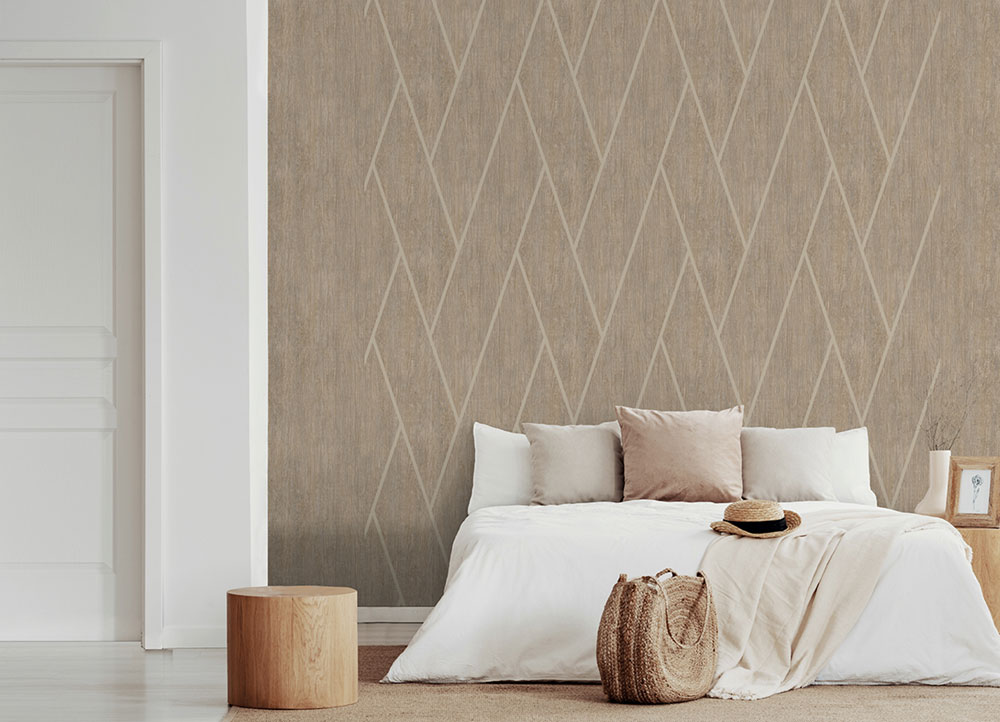 Geometrická vliesová tapeta na zeď, hnědá, dřevo, M75708, Brut, Ugépa