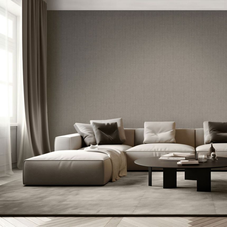 Luxusní vliesová tapeta na zeď, hnědá, imitace látky, M67388D, Venezia, Ugépa