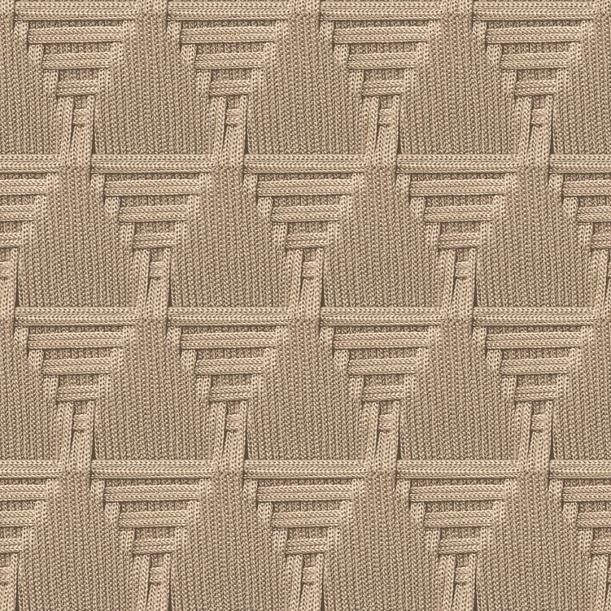 Vliesová tapeta na zeď, hnědá, imitace rohože, M68807, Nomade, Ugépa