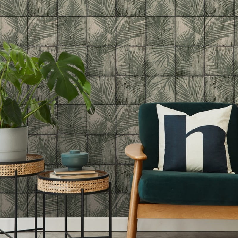 Vliesová tapeta na zeď, hnědo-zelená, obklady, listy, M68904, Nomade, Ugépa