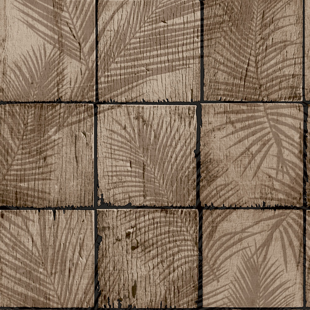 Vliesová tapeta na zeď, hnědá, obklady, listy, M68908, Nomade, Ugépa