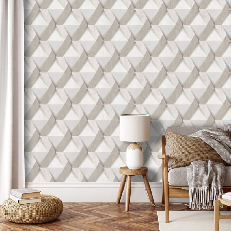 Vliesová tapeta na zeď, šedo-béžová, imitace dřevěného obložení, M69107, Nomade, Ugépa