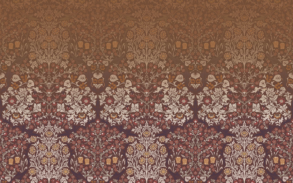 Vliesová obrazová tapeta na zeď, červená, květiny, listy, 125346, William Morris At Home