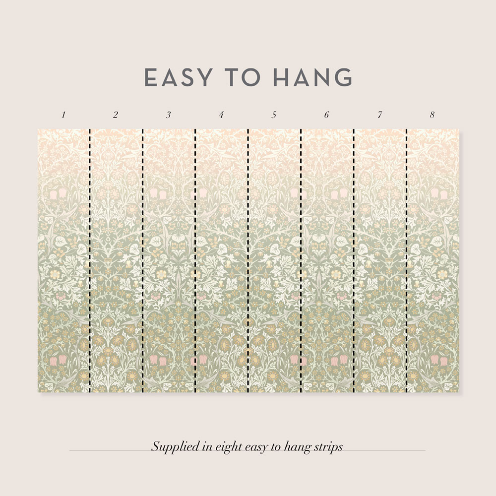 Vliesová obrazová tapeta na zeď, zeleno-růžová, květiny, ptáci, 125355, William Morris At Home