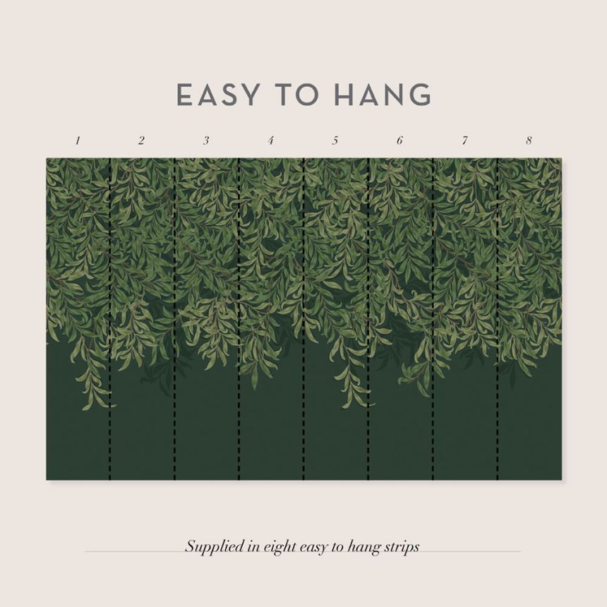 Vliesová obrazová tapeta na zeď, zelená, větvičky, listy, 125391, William Morris At Home