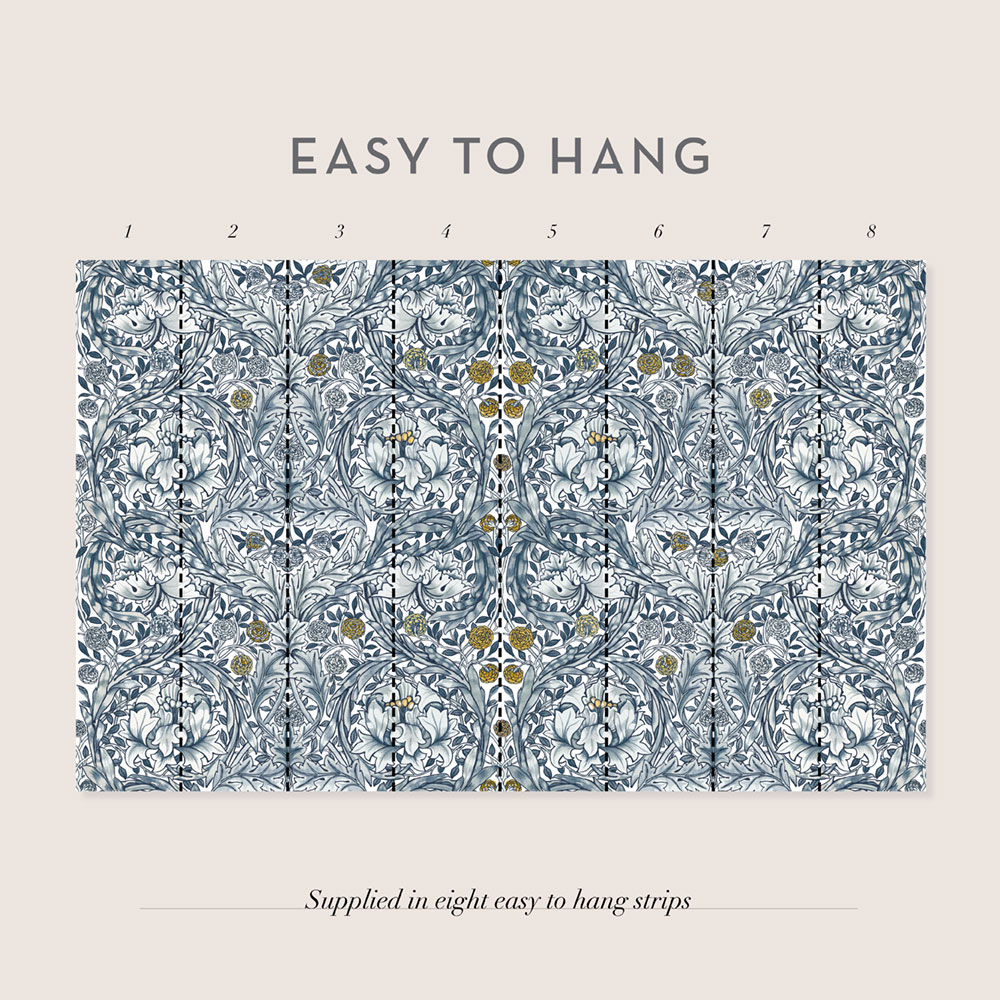 Vliesová obrazová tapeta na zeď, modrá, květiny, 125400, William Morris At Home