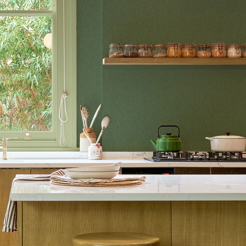 Vliesová tapeta na zeď, zelená, imitace látky, 124089, Arboretum, Utopia, Graham Brown Premium