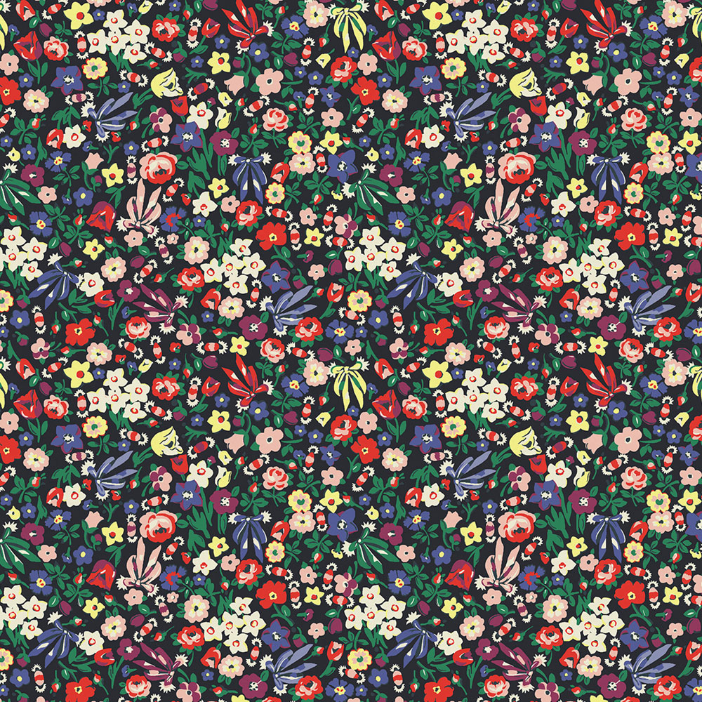 Vliesová tapeta na zeď, černá, květiny, 125505, Cath Kidstone