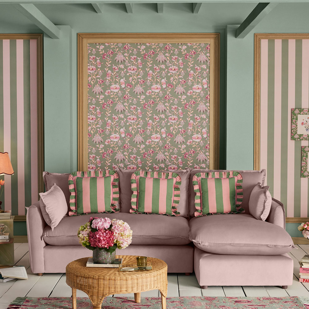 Vliesová tapeta na zeď, zeleno-růžová, květiny, 125524, Cath Kidstone