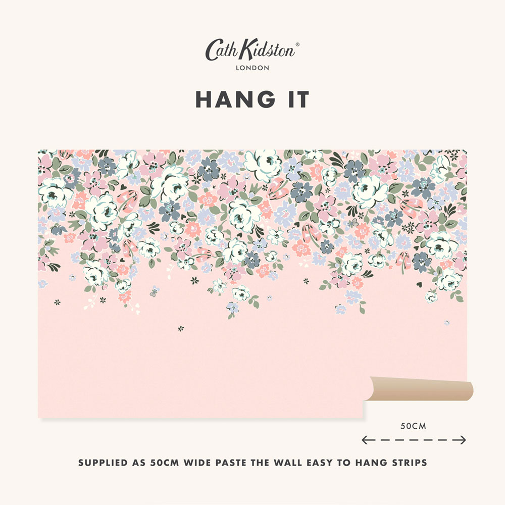 Vliesová obrazová tapeta na zeď, růžová, květiny, 127781FXST, Cath Kidstone