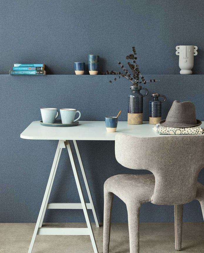 Vliesová tapeta na zeď, modrá, imitace látky, 340642, Linen Look, Eijffinger