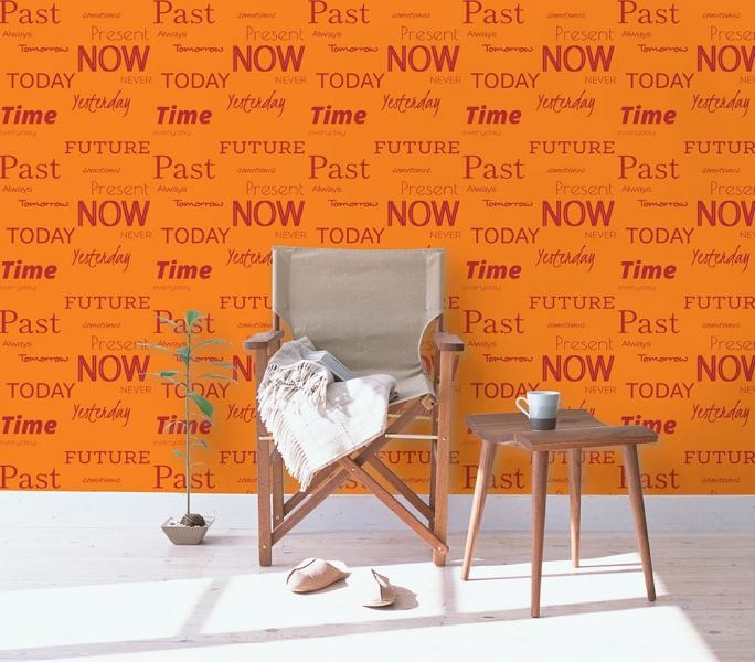 Oranžová vliesová tapeta s nápisy, písmeny,  7200001 My Home, Vavex