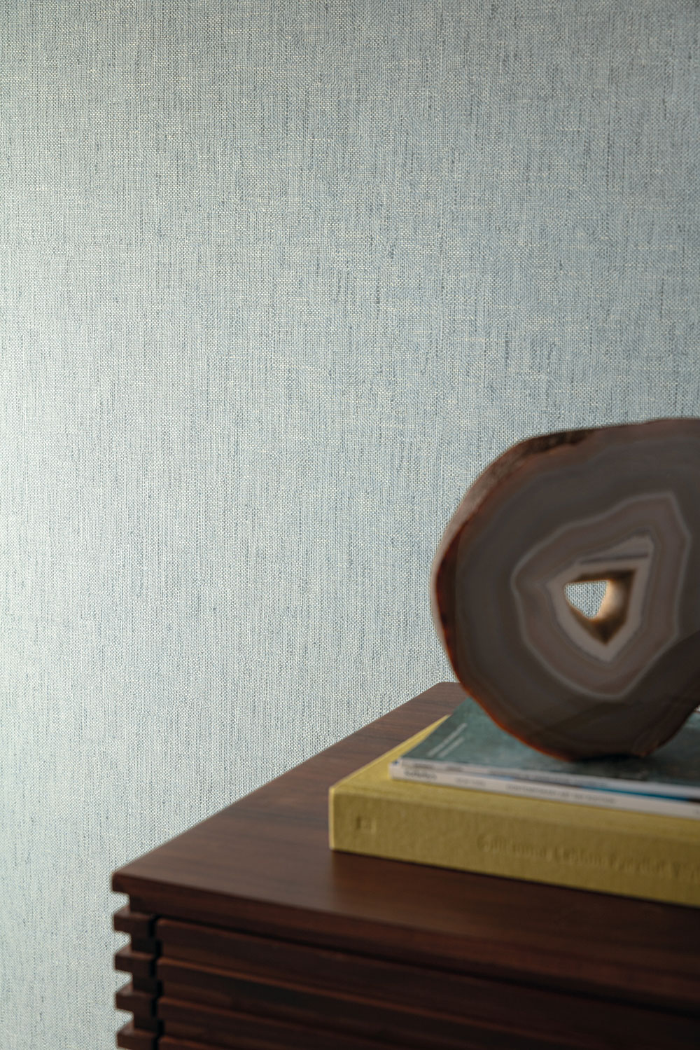 Vliesová tapeta na zeď, šedo-modrá, imitace látky, RHA501, Amazone, Rhapsody, The Colour Book II, Masureel