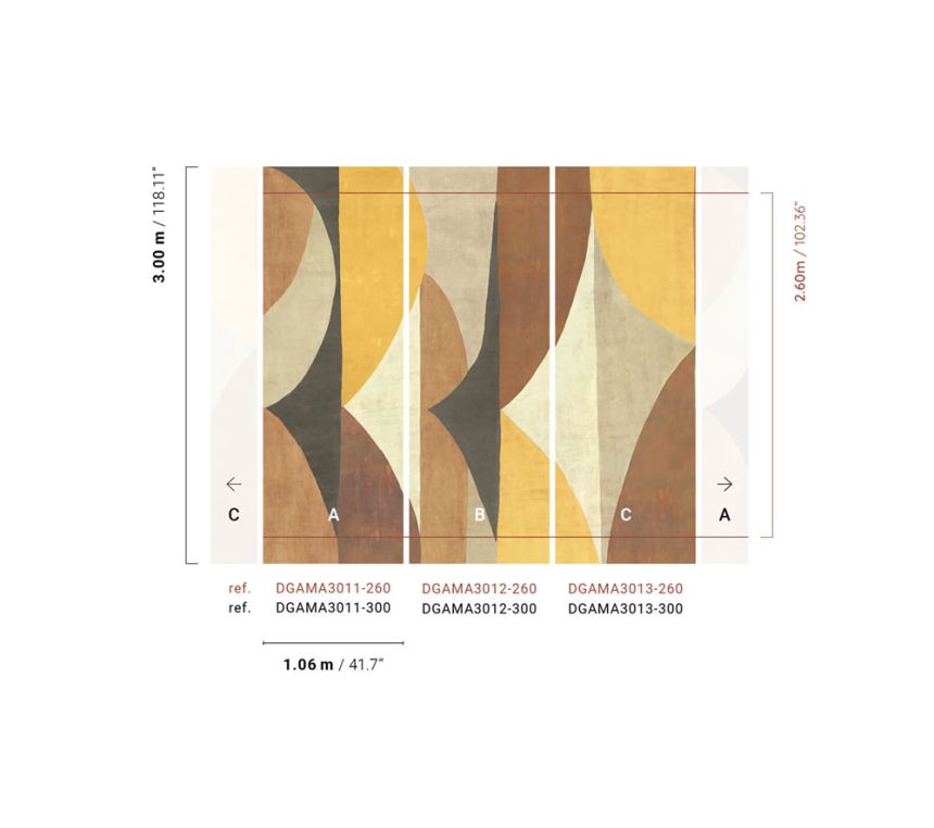 Geometrická vliesová obrazová tapeta na zeď, hnědá, DGAMA3012-300, Amani, Masureel