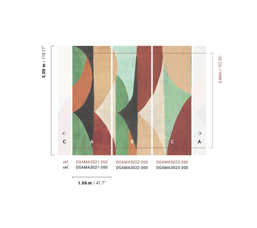 Geometrická vliesová obrazová tapeta na zeď, zeleno-hnědá, DGAMA3022-300, Amani, Masureel