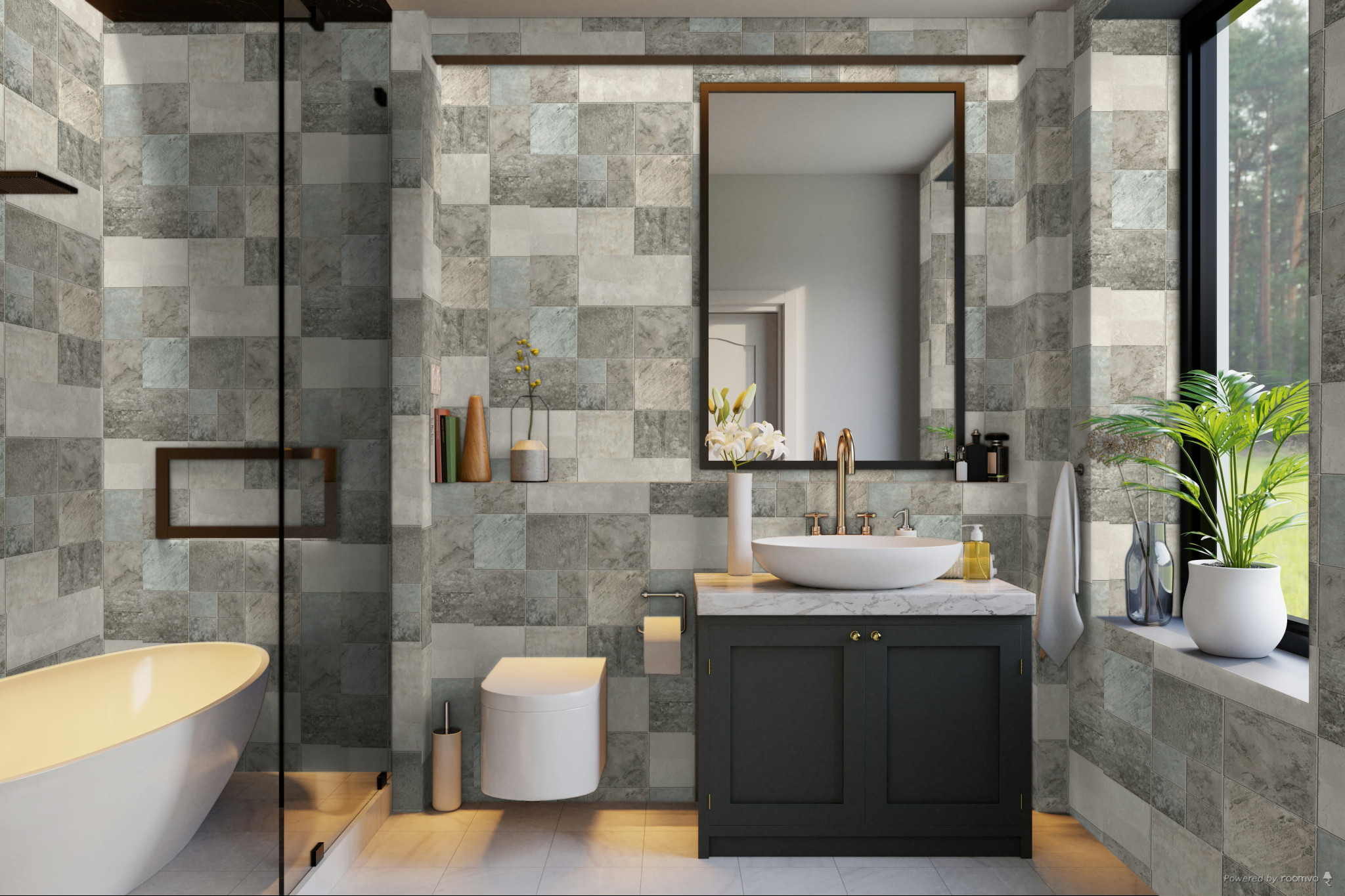 Omyvatelná vinylová koupelnová / kuchyňská tapeta Obklady, Kachličky 5702-10, Vavex 2026