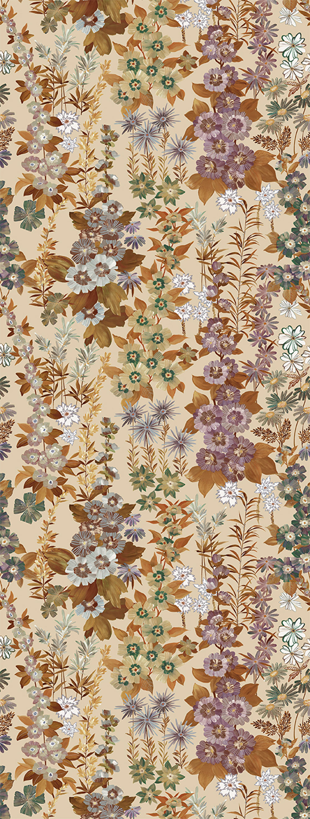 Vliesová obrazová tapeta na zeď, béžová, květiny, FW4025-11, Feature Walls, Decoprint