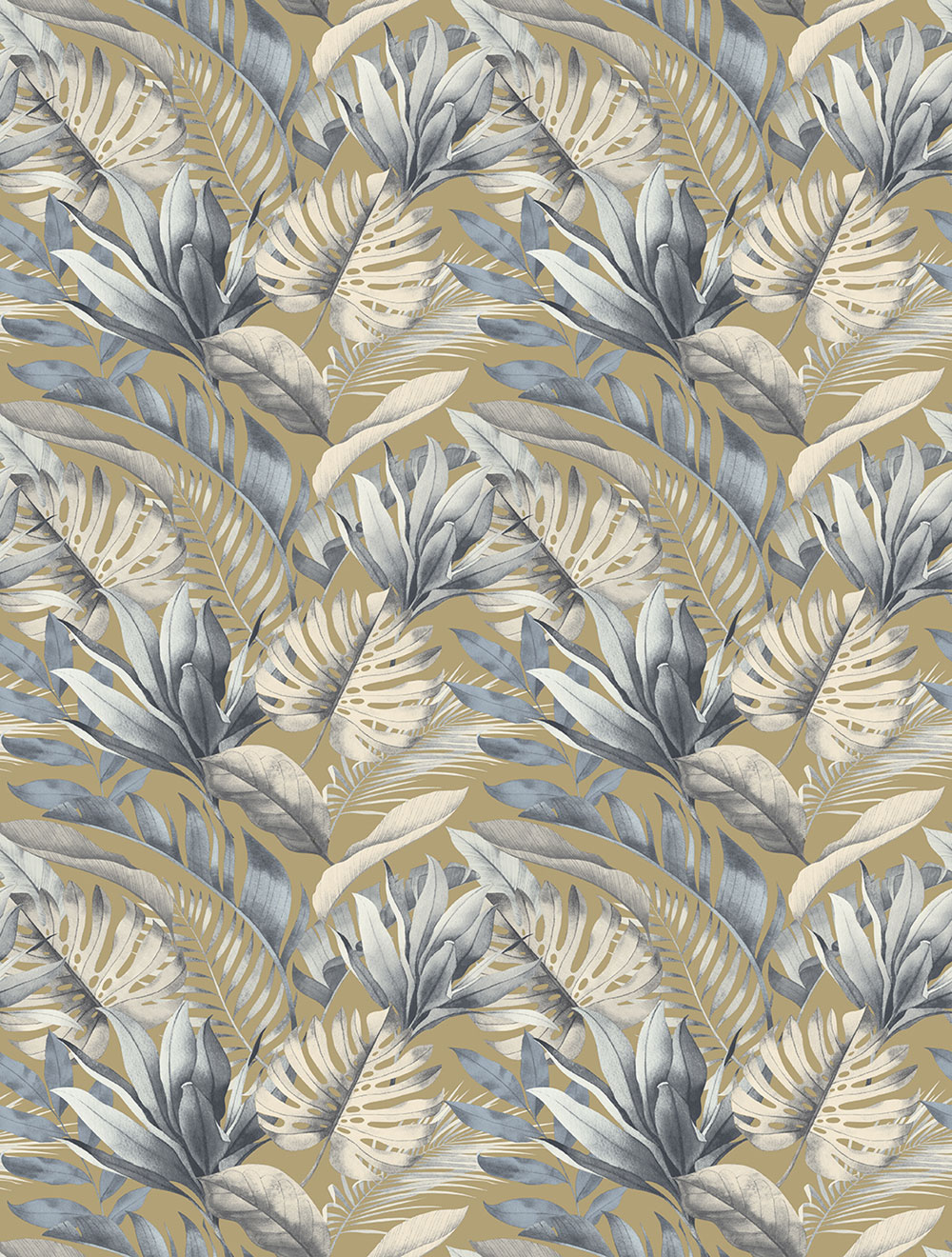 Vliesová obrazová tapeta na zeď, béžová, listy, FW4059-6, Feature Walls, Decoprint