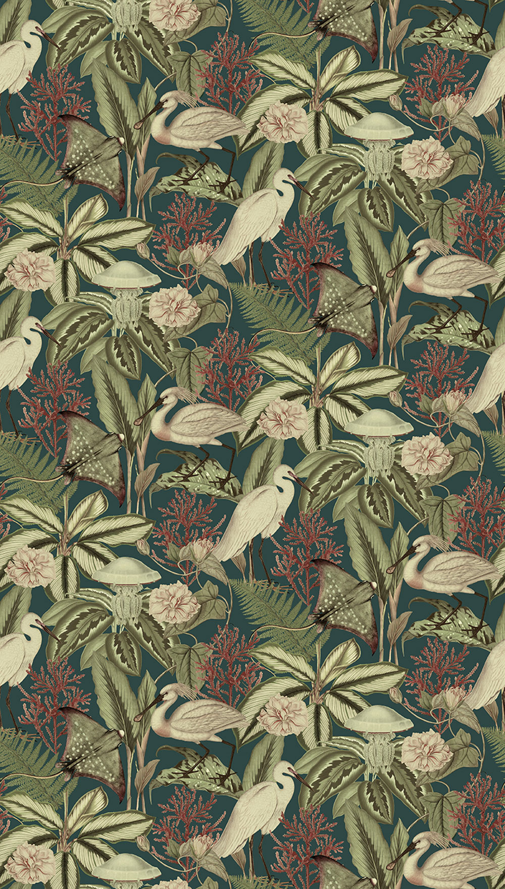 Vliesová obrazová tapeta na zeď, zelená, ptáci, listy, FW4061-3, Feature Walls, Decoprint