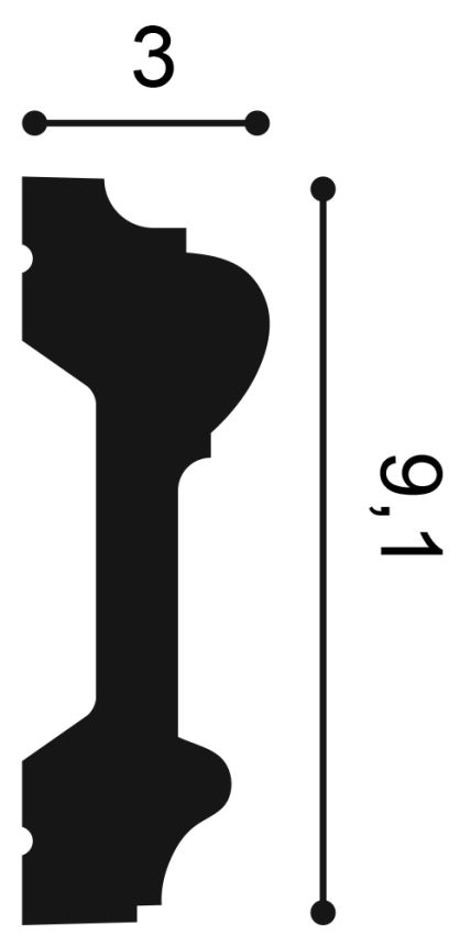 Nástěnná lišta P9010, 200x3x9,1 cm, Orac Decor