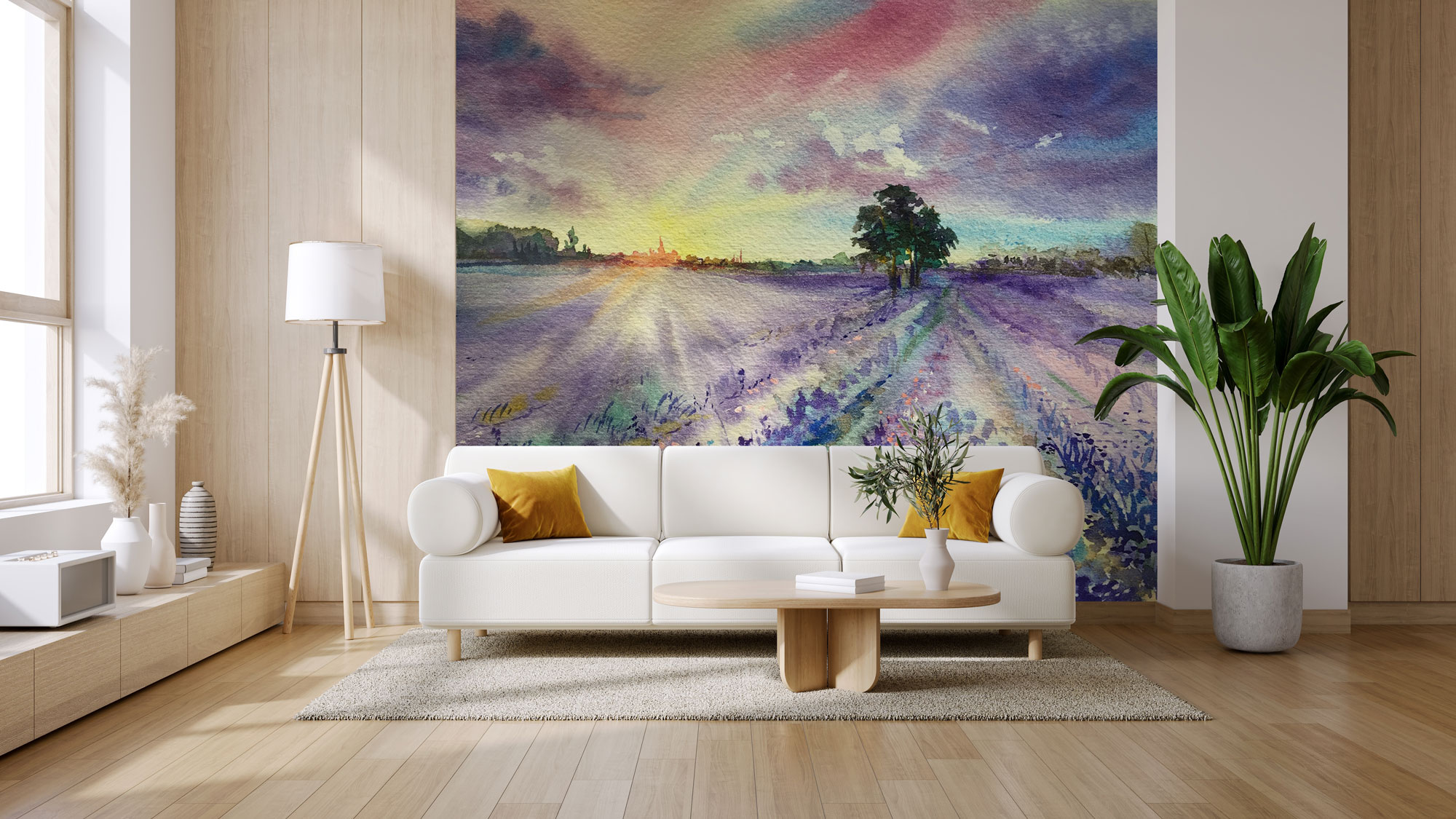 Fototapety na míru, Akvarel levandulového pole, 10167, Vavex