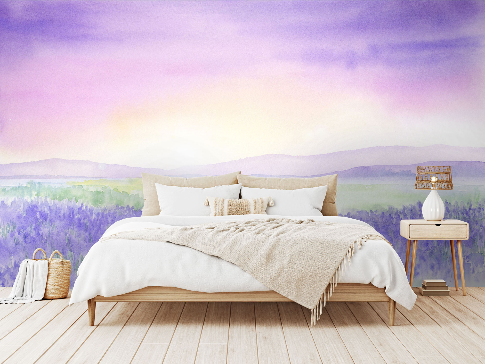 Fototapety na míru, Akvarel levandulového pole, 10168, Vavex