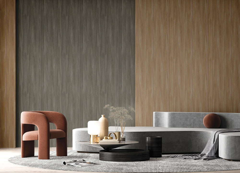 Vliesová tapeta na zeď, imitace látky, hnědo-béžová, 27548, Sintesi, Cristiana Masi by Parato