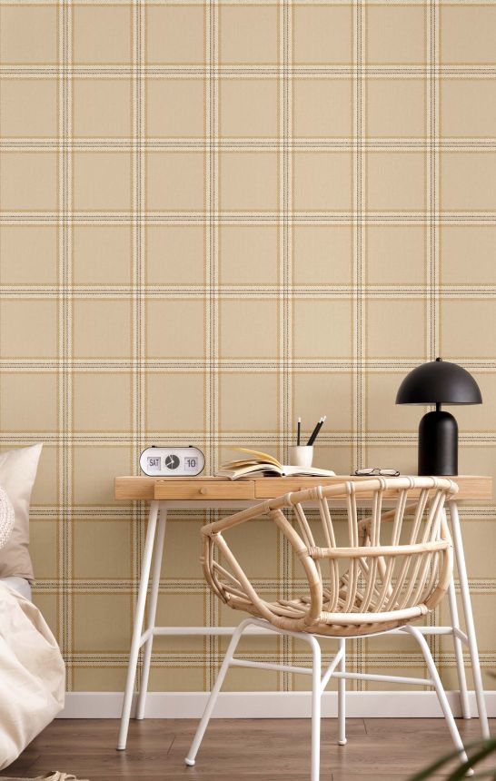 Vliesová tapeta na zeď, béžová, imitace látky, 38413, Top Stripes, Parato by Cristiana Masi