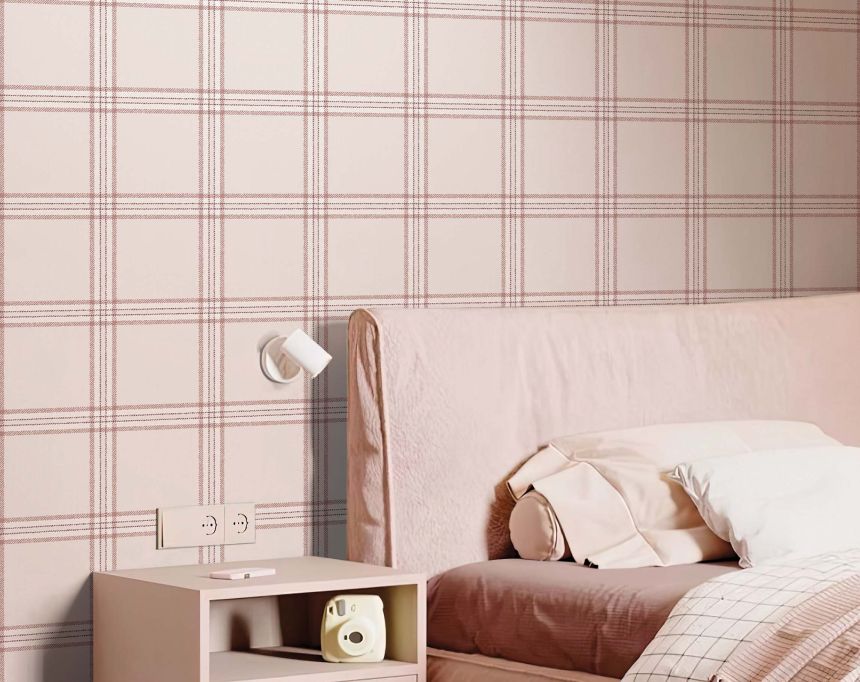 Vliesová tapeta na zeď, růžová, imitace látky, 38414, Top Stripes, Parato by Cristiana Masi